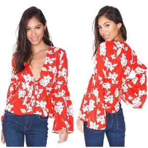 NWT JACK by BB Dakota Tiger Lily Floral Blouse